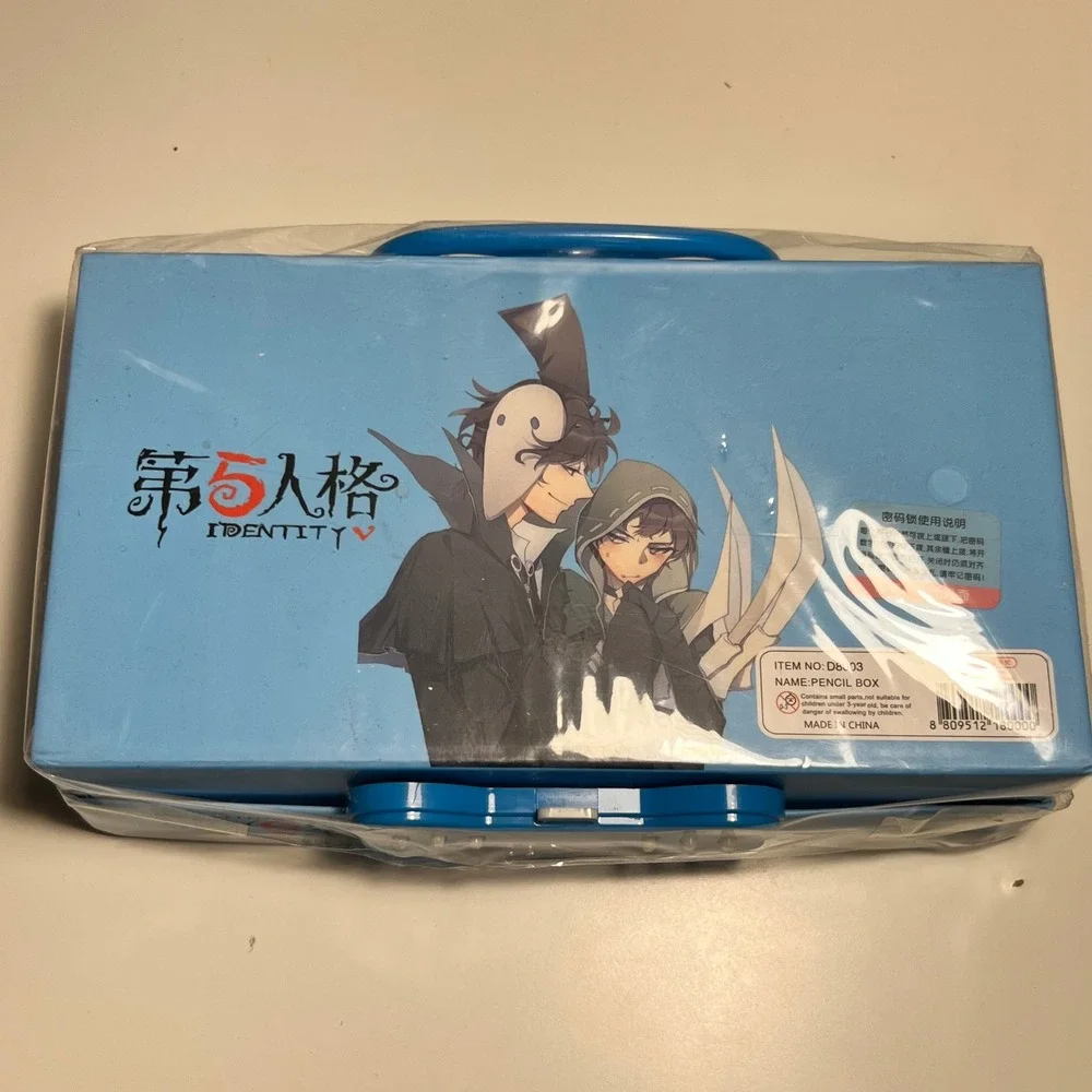 Identity V OS Pencil Box Blue Puzzle Lid Combination Lock D8003 Jack the Ripper